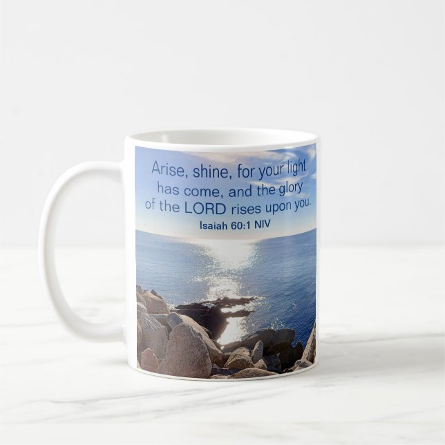 Mug Ocean Bible Verse Lever et Shine Christian (Gauche)