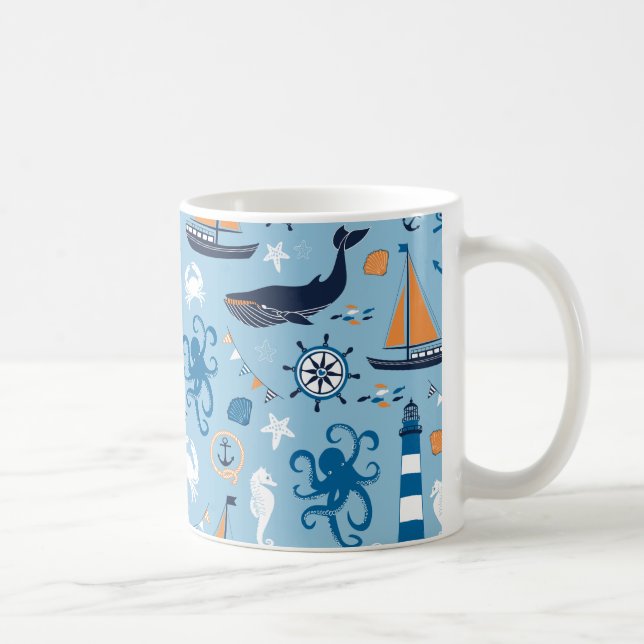 Mug Océan bleu et orange (Droite)