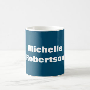 Mug Ocean Blue Plain Minimalist Ajouter son propre nom
