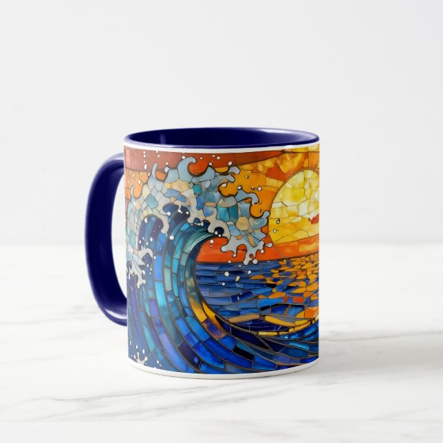 Mug Oceanic Coastal Ocean Waves Sunset   (Devant gauche)
