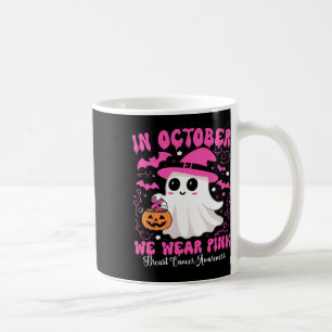 Mug Octobre Nous Portons Pink Ghost Witch Cancer du Se