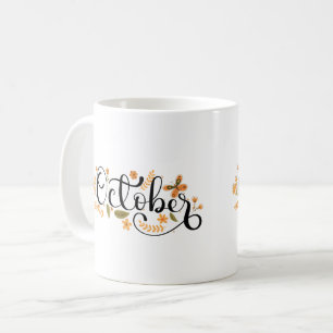 Mug Octobre Whimsy - Papillon d'automne & Script flora