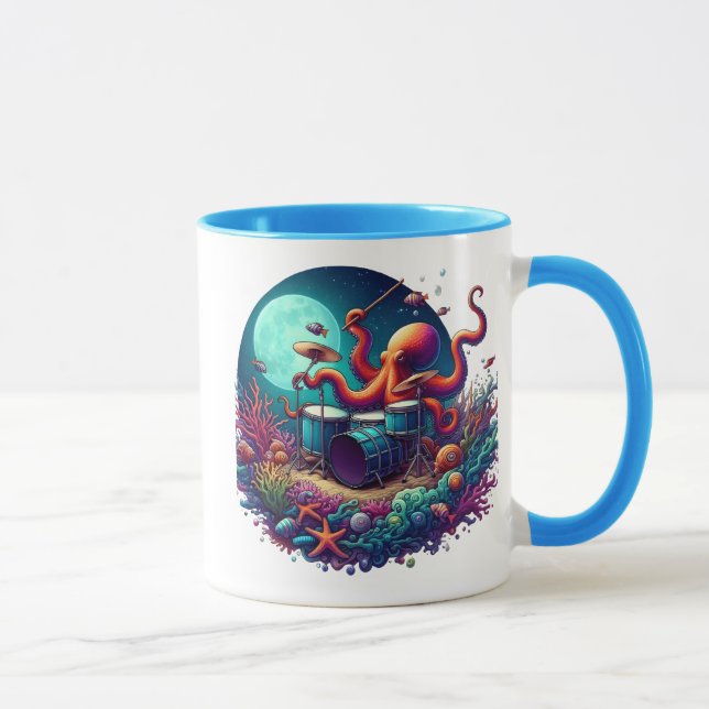 Mug Octopus mélodique : Drumming in the Depths (Droite)