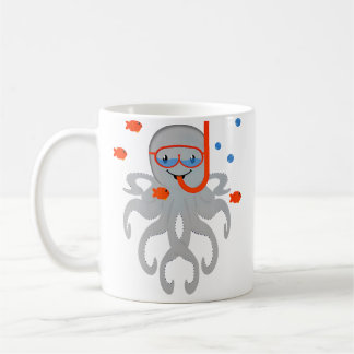 Mug Octopus With Scuba Diving Snorkling Octopus For