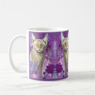 Mug Odd Eyed Siamese Kitten en rose