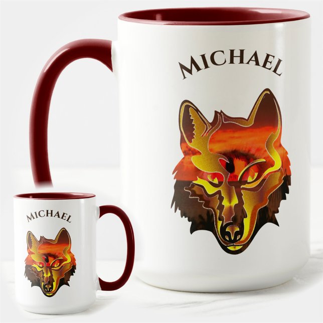 Mug OEil du coucher de soleil du loup 2106 (Créateur téléchargé)