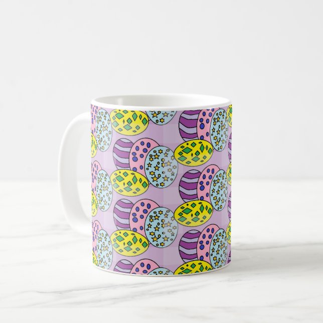 Mug Oeufs colorés à motifs Pâques (Devant gauche)