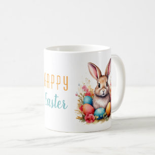 Mug Oeufs Colorés Boulet Mignonnes Fleurs Joyeux Pâque