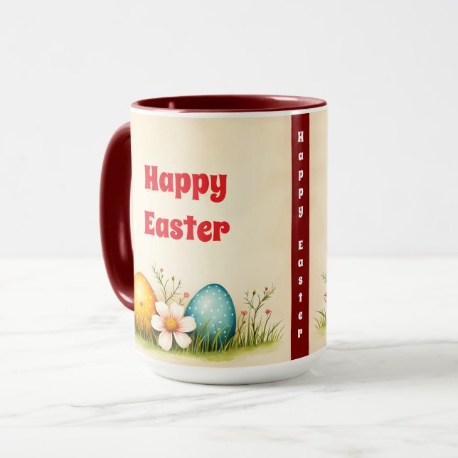 Mug Oeufs de Pâques Collection populaire Vintage (Devant gauche)