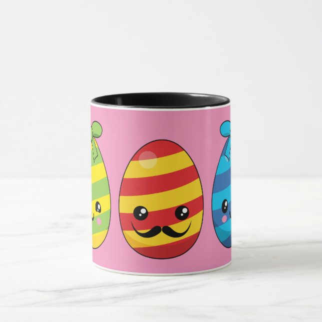 Mug Oeufs de Pâques de Kawaii avec des rubans (Centre)