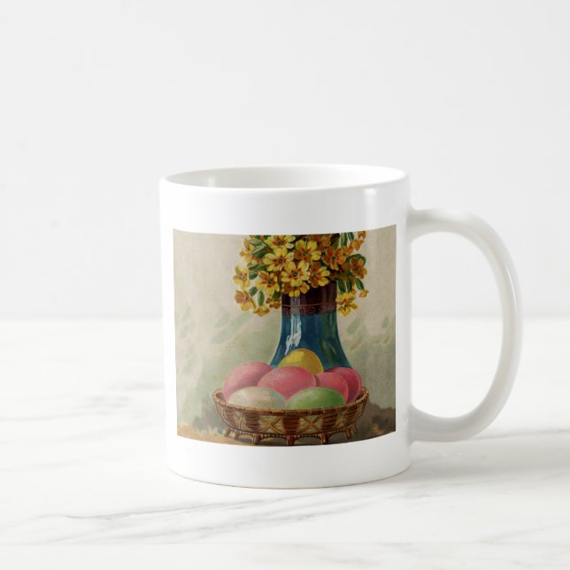 Mug Oeufs Pâques Panier Fleurs Antique (Droite)