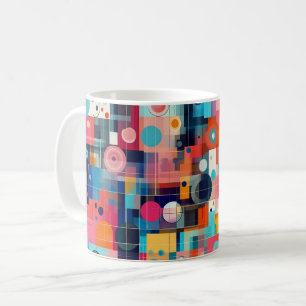 Mug Œuvre d'art abstrait géométrique. Floral vintage