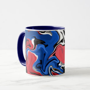 Mug Œuvre d'art abstraite dynamique avec des couleurs