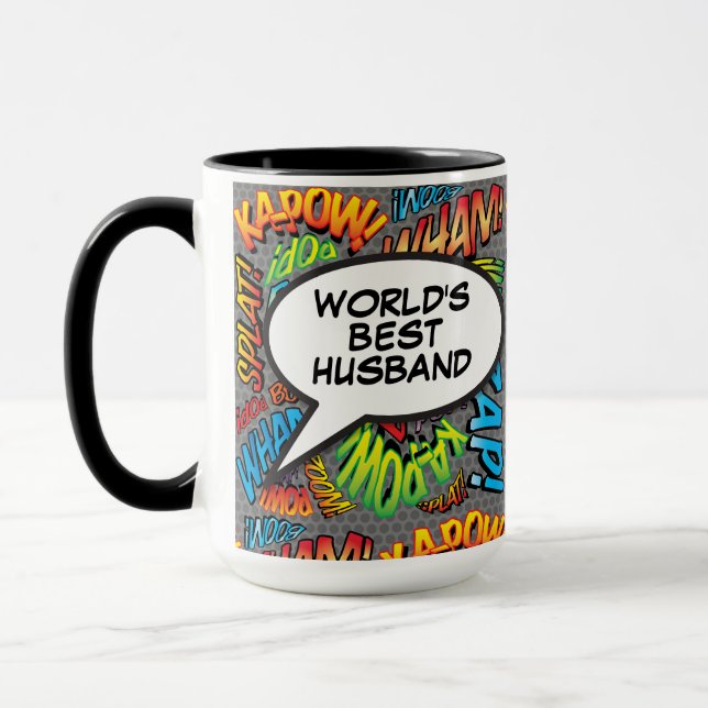 Mug OEuvre d'art de la bande dessinée rétro pour les m (Gauche)