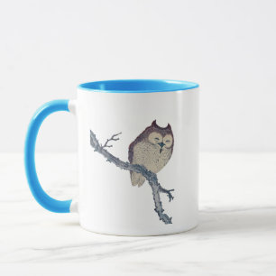Mug Oeuvre de nuit japonaise de la Chouette couchée