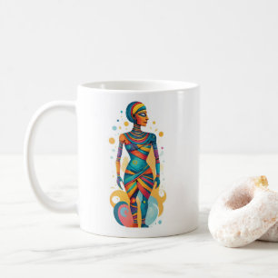 Mug Oeuvre moderne Abstraite de momie aux couleurs viv