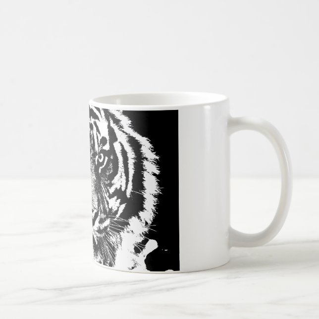 Mug OEuvre oculaire noir blanc Sumatra Bornéo Tiger (Droite)