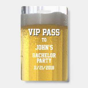 Mug of Beer Bachelor Party VIP Badge