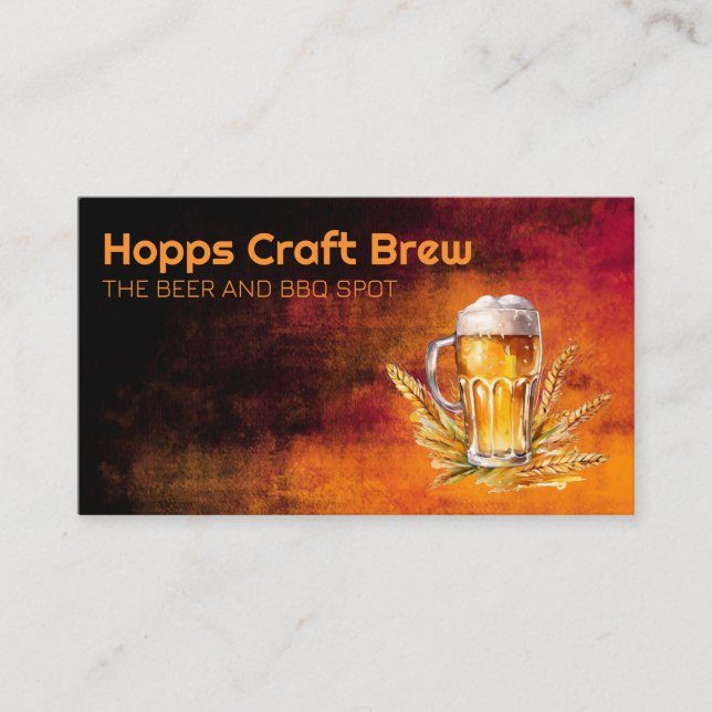 Mug of Beer | Wheat | Restaurant Brewery Business Card (Front)