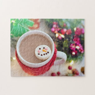Mug of Christmas Cocoa, Snowman Marshmallow Jigsaw Puzzle