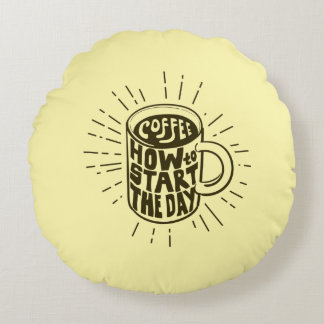 Mug of Coffee  Round Pillow