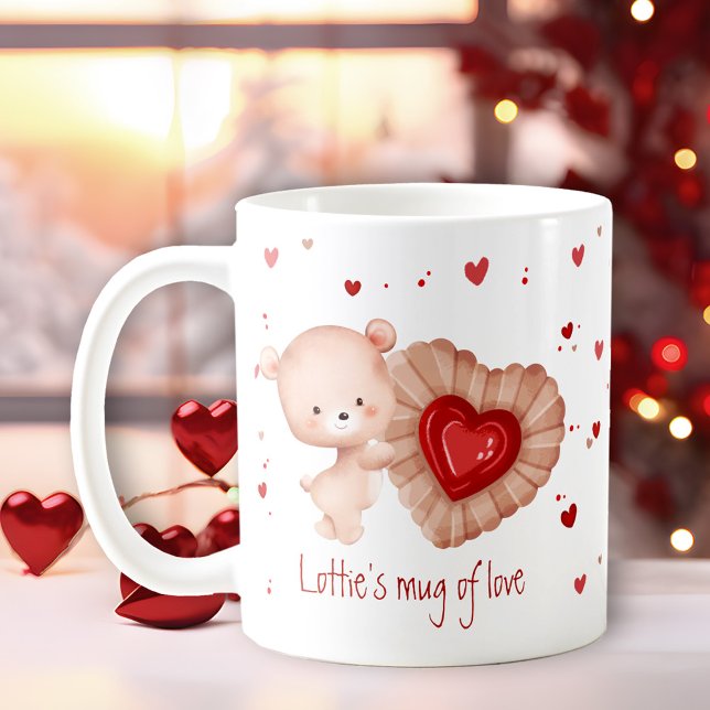 Mug Of Love Cute Teddy Bear Coeur Coeur Coeur Vale (Mug Of Love Cute Teddy Bear Cookie Heart Valentine)