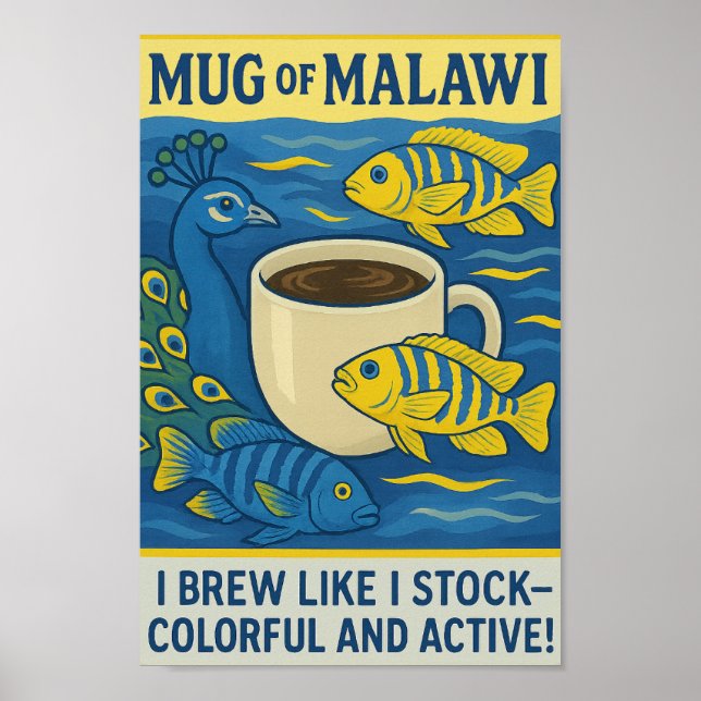  Mug of Malawi - Colourful Coffee Art Print (Front)