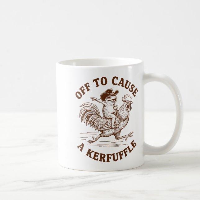 Mug Off To Cause A Kerfuffle Funny Cowboy Frog Riding  (Droite)