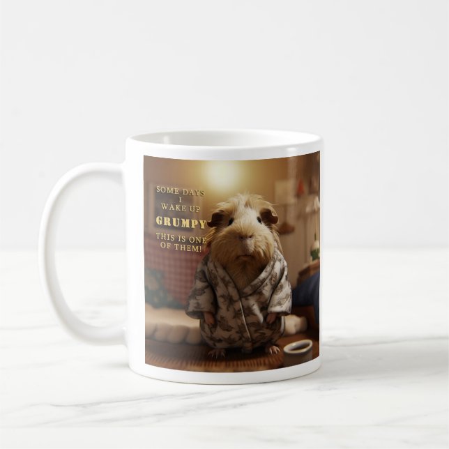 Mug Office Humour Guinée Cochon Grumpy Coffee Coupe (Gauche)