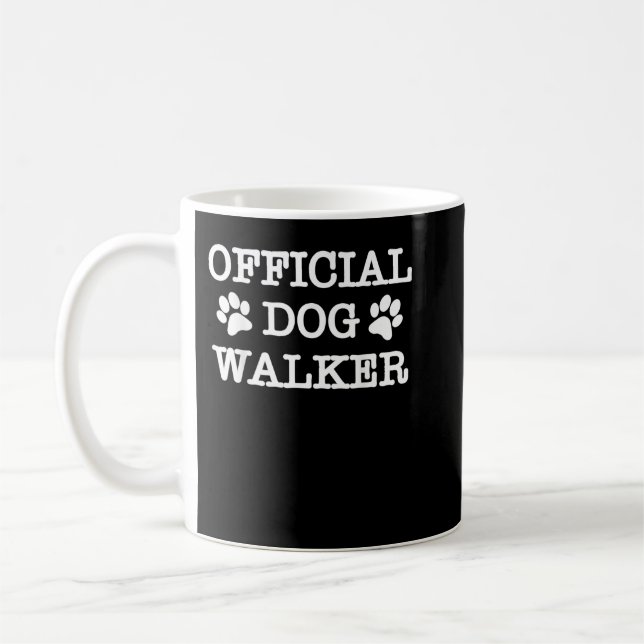 Mug Official Dog Walker Cute Dog Walking Rescue Dog Tr (Gauche)