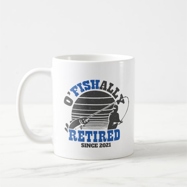 Mug Ofish Retraité Pêche Retraite Cadeau Bleu (Gauche)