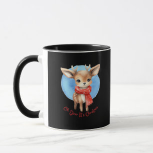 Mug Oh Cerf C'est Noël Design Classique Rétro