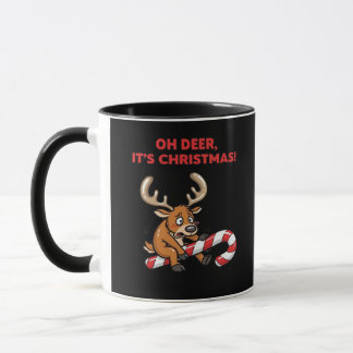 Mug Oh cerf c'est Noël Stressé Renne Avec Des Friandis