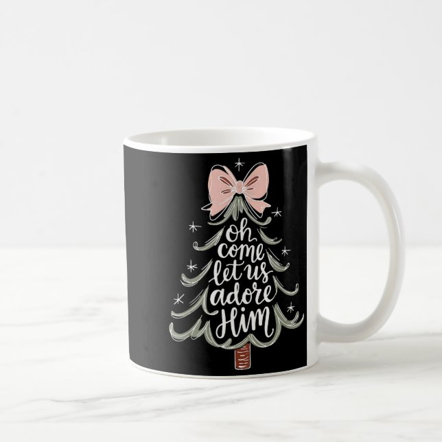 Mug Oh Come Let Us Adore Him Nativity Christmas Tree C (Droite)