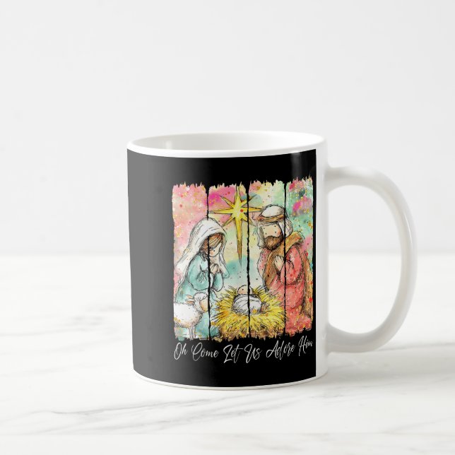Mug Oh Come Let Us Adore Him Nativity Scene Christian  (Droite)