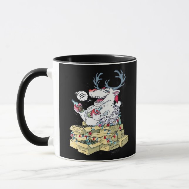 Mug Oh Deer Drunk Reindeer Celebrating Christmas Festi (Gauche)