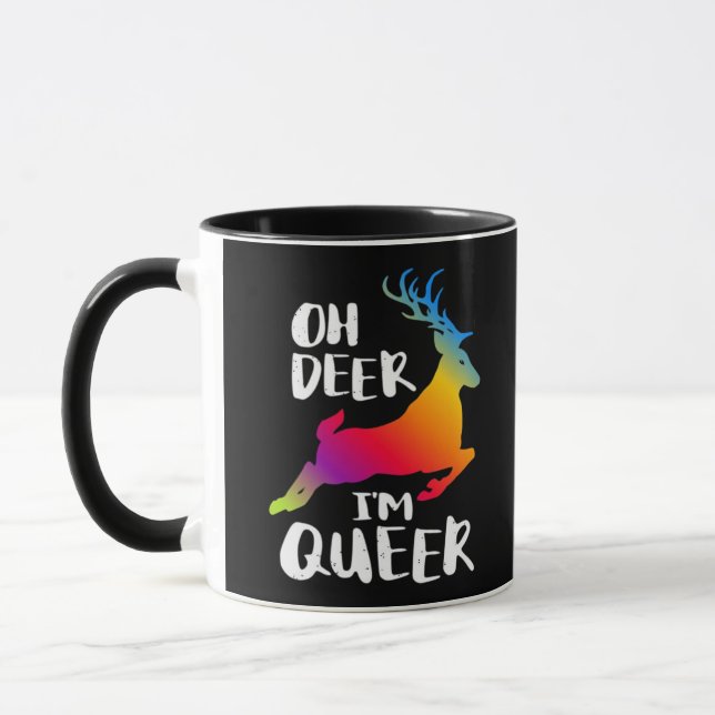 Mug Oh Deer Queer Pride Minimal Artistic Style (Gauche)