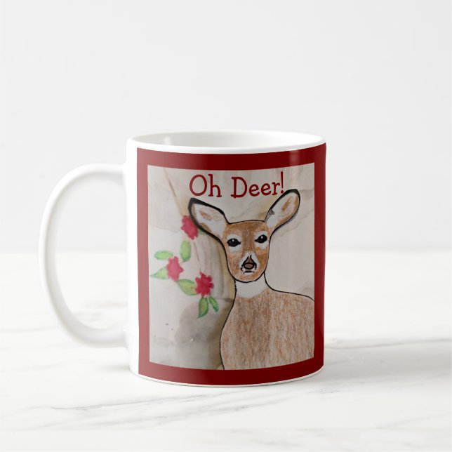 Mug Oh Deer ! Rouge fonçé (Gauche)