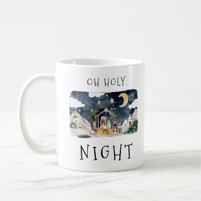 Mug Oh Holy Nativité Africaine Américaine Noël (Gauche)
