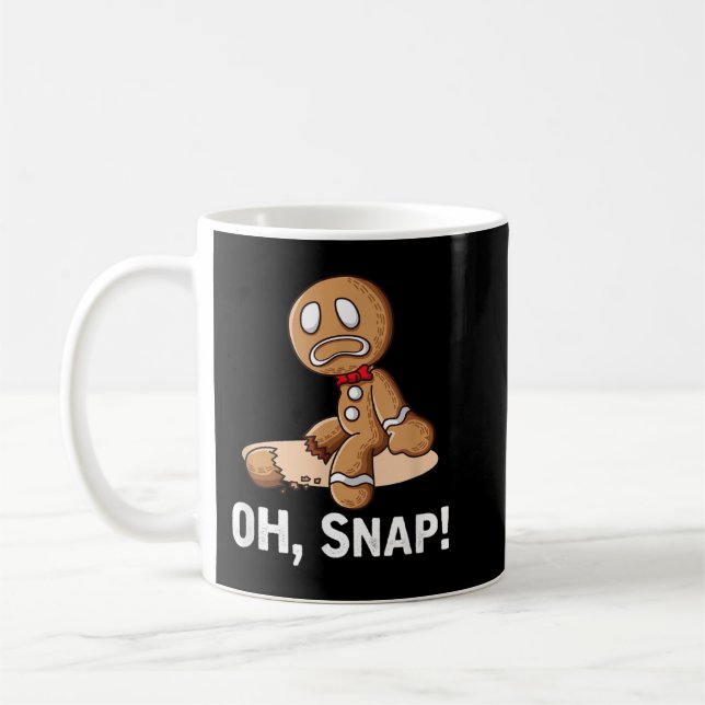 Mug Oh Snap Gingerbread Cookie Man Broken Leg (Gauche)
