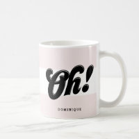 Oh! Typographie de script rétro noir Bandes roses