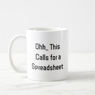 Mug Ohh cela nécessite une feuille de calcul, budget h