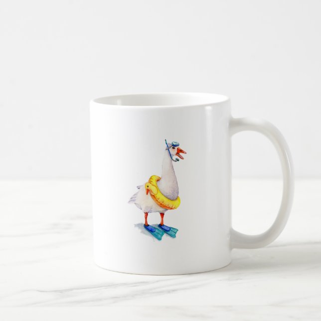 Mug Oie blanche en snorkeling (Droite)