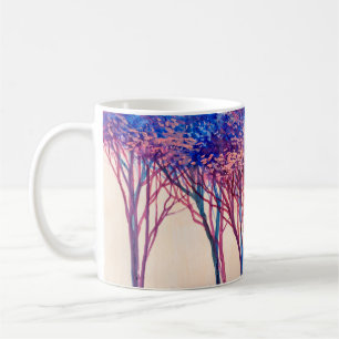 Mug Oil painting colorful trees. Abstract image of for