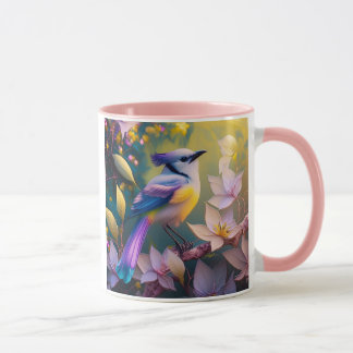 Mug Oiseau à poitrine jaune violet