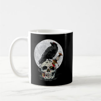 Mug Oiseau Amant Corbeau Vintage Crâne Lune Corbeau Co