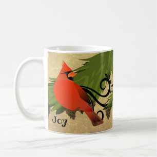 Mug Oiseau cardinal rouge Boug de Noël personnalisé