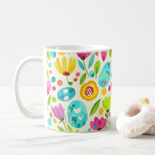 Mug Oiseau chanteur printanier fantaisiste et art folk