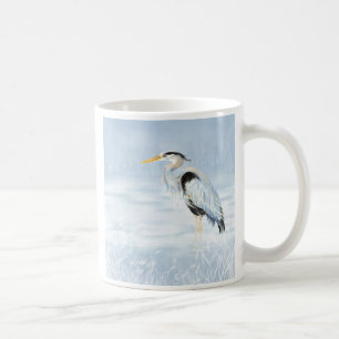 Mug Oiseau de héron de grand bleu d'aquarelle