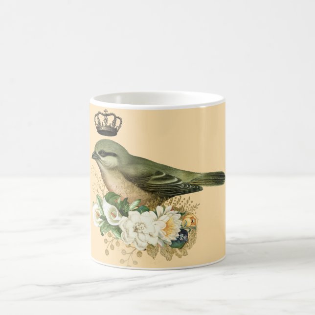 Mug Oiseau de la Couronne fantaisie sur la pêche (Centre)